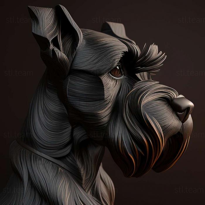 3D model Zwergschnauzer dog (STL)